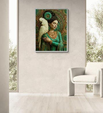 CREATIVE_HUB - Green Aurea and white parrott, Huis en Inrichting, Nieuw