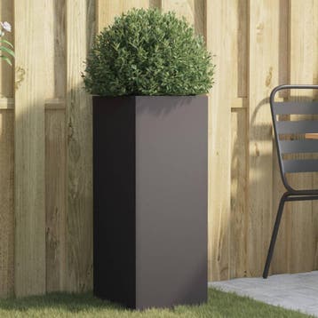 vidaXL Plantenbak 32x29x75 cm staal zwart, Verzenden, Nieuw