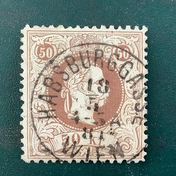 Autriche 1867 - 50 Kreuzer, frappe fine en tanding 12 - avec