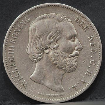 Nederland. Willem III. 2 1/2 Gulden 1850 (Zonder