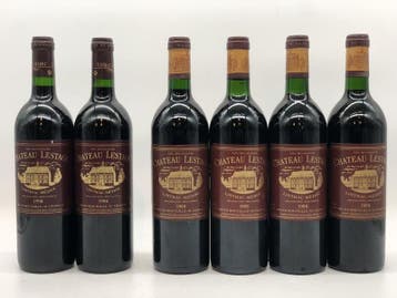 Dual vintage lot of 6 x 75cl Chateau Lestage Listrac-Medo..., Ophalen of Verzenden, Rode wijn