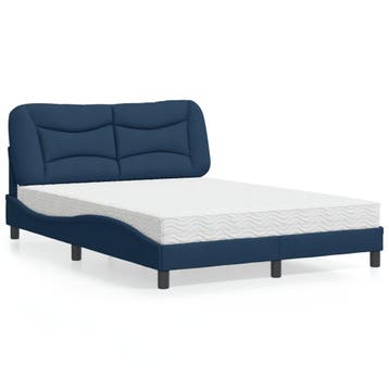 vidaXL Bed met matras Hvar stof blauw 120x200 cm, Verzenden, Nieuw