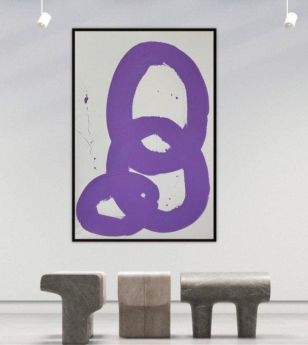 Stefanie Raus (XX-XXI) - Violett III 1571 XXL, Antiek en Kunst, Kunst | Schilderijen | Modern