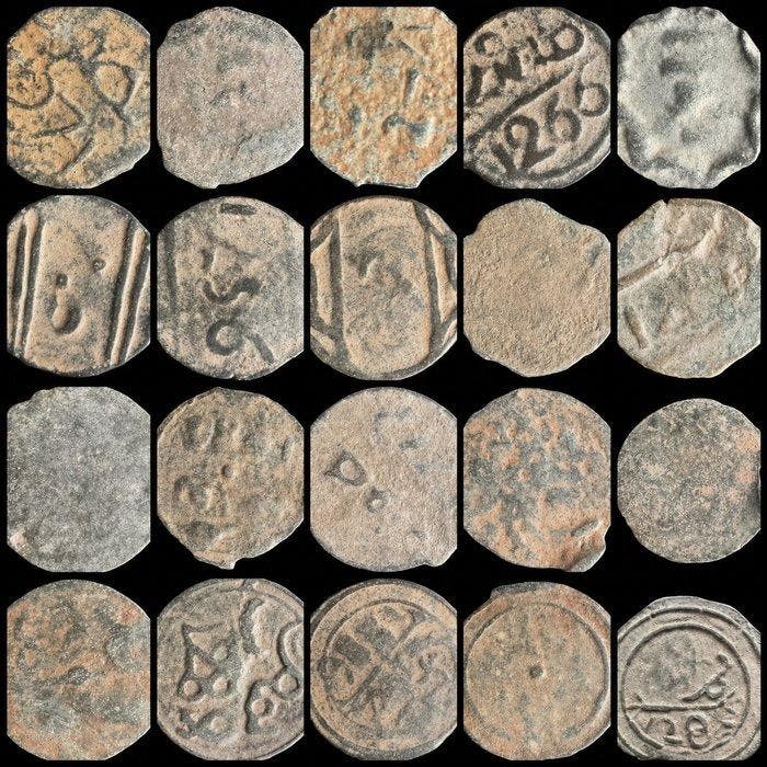 Alawi-dynastie Marokko munt Fez, Marakash.. Falus Lot 20 pcs, Timbres & Monnaies, Monnaies | Asie
