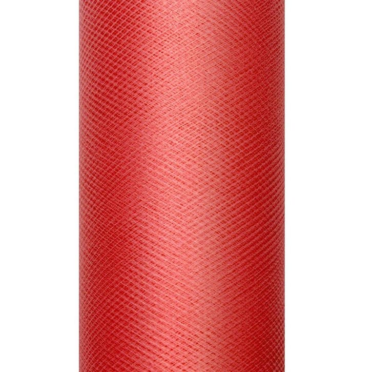Rode Tule Rol 15cm 9m, Hobby en Vrije tijd, Feestartikelen, Nieuw, Verzenden