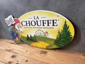 Prachtig embleem van Chouffe-bier - Metaalplaat - 46 cm x 22
