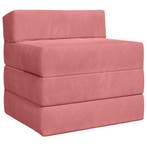 vidaXL Vouwbare Sofa Bed Roze 200 x 70 x 10 cm Fluweel, Verzenden, Nieuw