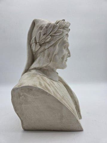 sculptuur, Busto di Dante Alighieri - 31 cm - marmerpoeder, Antiek en Kunst