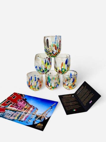 MurArt - MurArt - Drinkset (6) - Glas - Murrine Millefiori, Antiek en Kunst