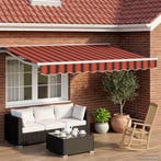 vidaXL Handmatig uitschuifbare luifel Oranje, Zwart en Geel, Tuin en Terras, Verzenden, Nieuw