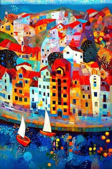 Jowita Skalska - Garden Above the Harbour XXL