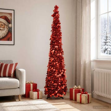 vidaXL Pop-up kerstboom 180 cm PET Rood, Verzenden, Nieuw