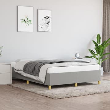 vidaXL Bedframe zonder matras stof lichtgrijs 140x190 cm, Verzenden
