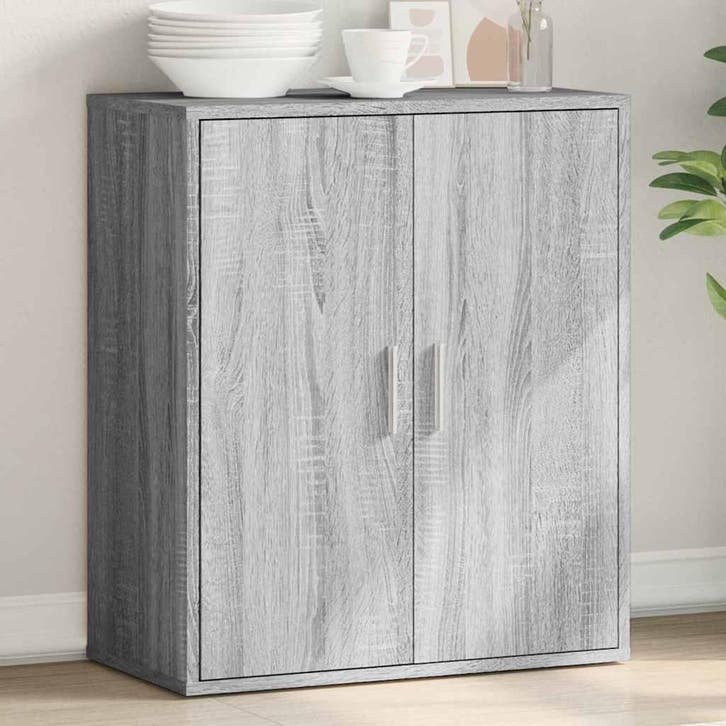 vidaXL Dressoir 79x38x80 cm bewerkt hout grijs sonoma, Maison & Meubles, Armoires | Dressoirs, Envoi
