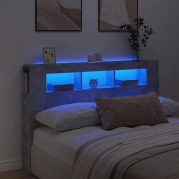 vidaXL Hoofdeinde met LED 160x18,5x103,5 cm bewerkt hout, Verzenden, Nieuw