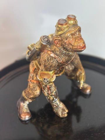 Rob VanMore - Sculpture, Researcher Monkey - 20 cm -