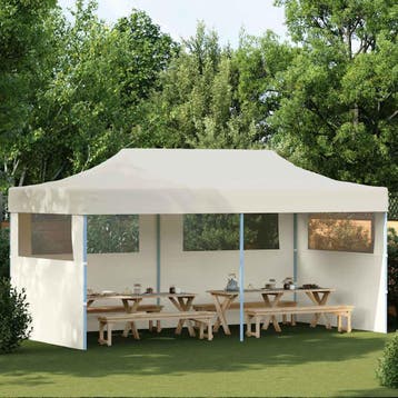 vidaXL Partytent pop-up inklapbaar 3x6 m crème, Tuin en Terras, Verzenden, Nieuw