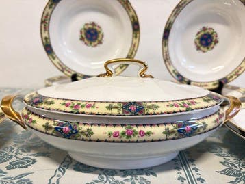 Limoges, Guérin - Eetservies (13) - Porselein, Verguld, Antiek en Kunst