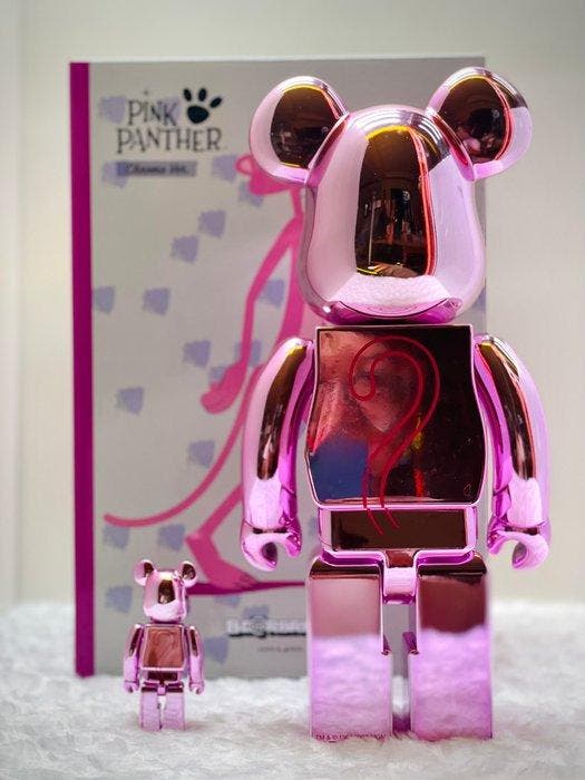 Medicom Toy - BE@RBRICK Pink Panther chrome ver. 400% & 100%, Antiquités & Art, Art | Peinture | Moderne