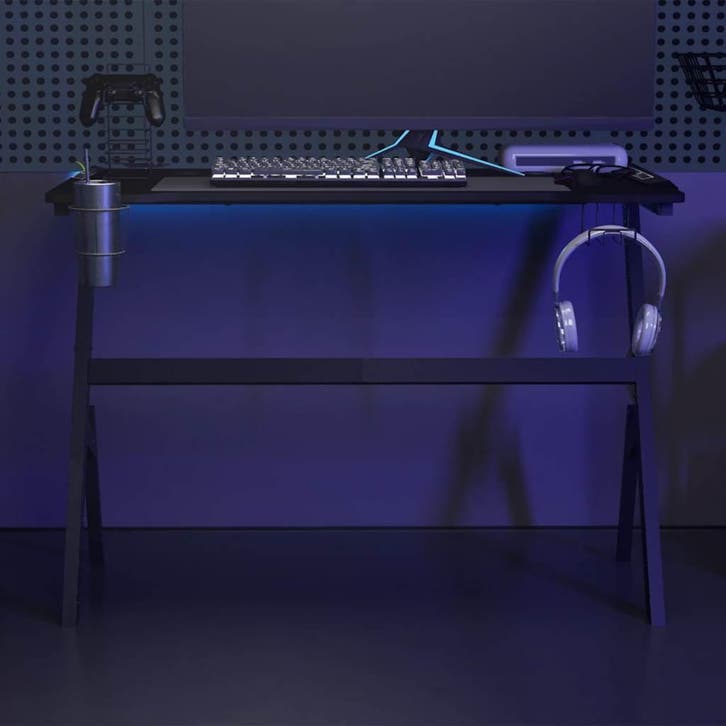 vidaXL Gamingbureau met Y-vormige poten LED 110x60x75 cm, Maison & Meubles, Bureaux, Envoi