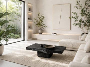 Bijzettafel - Salontafel - Shou Sugi Ban - Gemaakt in Italië