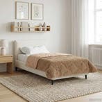 vidaXL Winter Duvet Taupe 140 x 220 cm Microvezel en Teddy, Verzenden