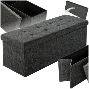 Opvouwbare hocker van polyester met opbergruimte 110x38x38cm, Huis en Inrichting, Verzenden, Nieuw