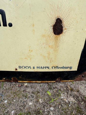 Zeldzaam groot Duits emaille reclamebord BADO Weinbrennerei, Antiek en Kunst