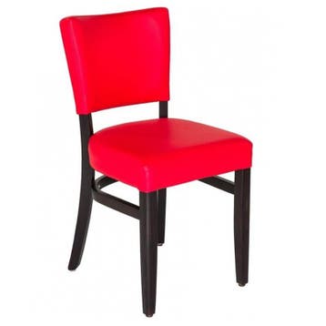 Stoel | TARA | Kunstleer/Hout | Red | Wengé Frame | Indoor, Verzenden
