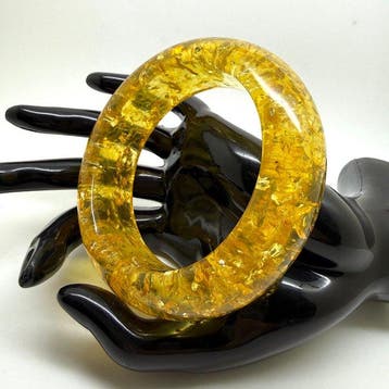 Bracelet manchette en ambre balte, 58,4 g - Ambre -