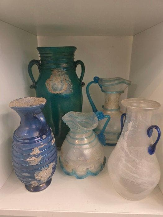 Made Murano Glass - Vase (5) - Scavo - Verre, Antiek en Kunst, Curiosa en Brocante