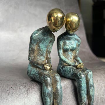 sculptuur, NO RESERVE PRICE - High quality, Bronze Sitting, Antiquités & Art