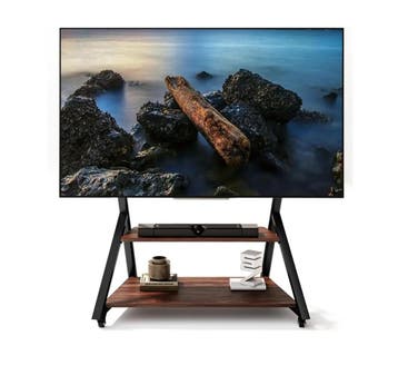 TV-Standaard op Wieltjes met Houten Legplank voor TVs va..., Audio, Tv en Foto, Ophalen of Verzenden, Nieuw