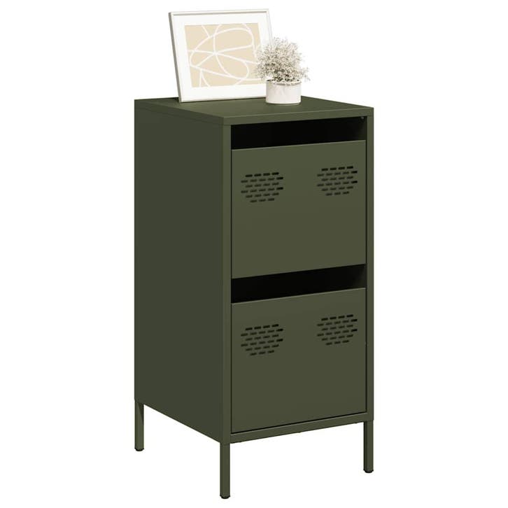 vidaXL Dressoir 35x39x73,5 cm koudgewalst staal olijfgroen, Maison & Meubles, Armoires | Dressoirs, Envoi