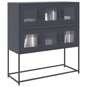 vidaXL Dressoir 100,5x39x107 cm koudgewalst staal, Verzenden