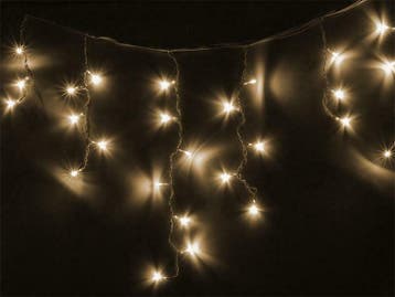 Kerstverlichting 96 LED IJsgordijn - Warm Wit, Verzenden, Nieuw, Kabel of Snoer