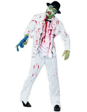 Zombie gangster halloween kostuum, Ophalen of Verzenden