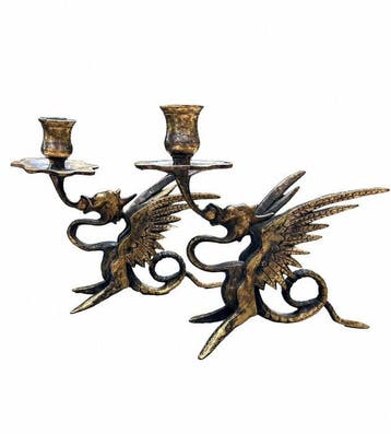 Bougeoir (2) - Bronze - Chimères Antique, Antiquités & Art
