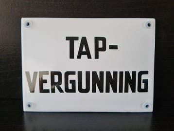 Emaille Borden Tap Vergunning, Ingang Cafe, Hotel Vergunning