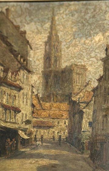 Emile Saudemont - Vue sur la cathédrale de Strasbourg depuis