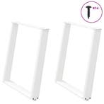 vidaXL Eettafelpoten 2 st U-vormig 80x(72-73) cm staal wit, Verzenden, Nieuw