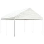 vidaXL Prieel met dak 4,46x4,08x3,22 m polyetheen wit, Tuin en Terras, Partytenten, Verzenden, Nieuw
