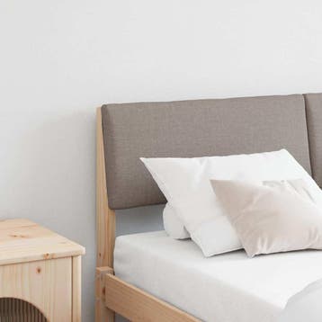 vidaXL Gestoffeerd hoofdbord Taupe 160 cm Massief grenenhout, Verzenden, Nieuw