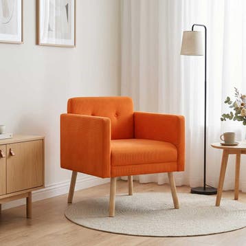 vidaXL Accentstoel Oranje Corduroy stof, Huis en Inrichting, Verzenden, Nieuw
