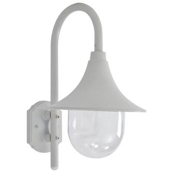 vidaXL Tuin wandlamp E27 42 cm aluminium wit, Verzenden, Nieuw