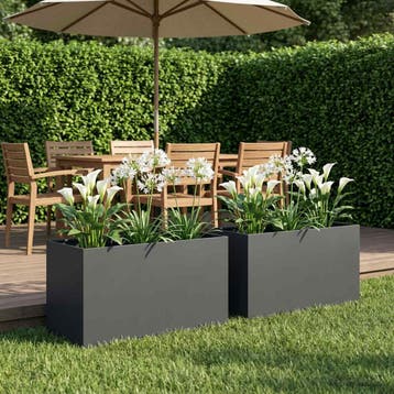 vidaXL Plantenbak 2 st Antraciet 100 x 50 x 50 cm, Verzenden