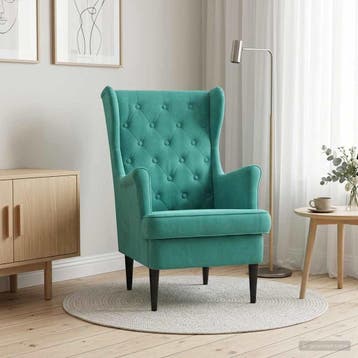 vidaXL Fauteuil Turquoise Fluweel, Verzenden, Nieuw