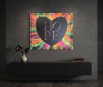 LURNC LXX - Neon Pulse & Black Heart -Hope 3D Unikat