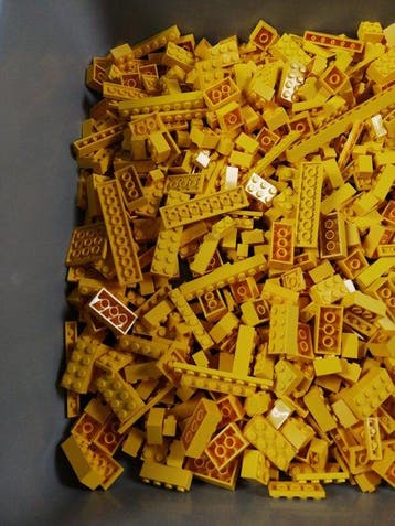 Lego - 01. Partij van 1000 gele bouwstenen - 1980-1990, Nieuw