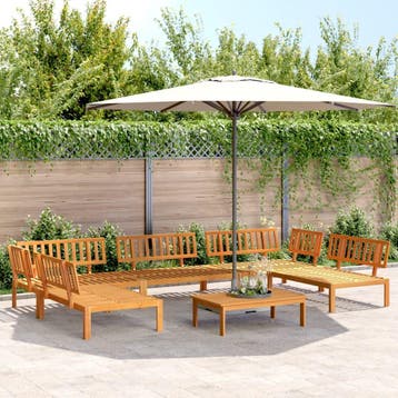 vidaXL 6-delige Loungeset pallet massief acaciahout, Tuin en Terras, Tuinsets en Loungesets, Verzenden, Nieuw